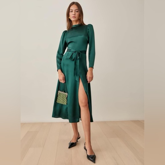 Reformation Dresses & Skirts - Reformation Julius Silk Dress In Forest, NWOT, NEVER WORN, NO FLAWS.